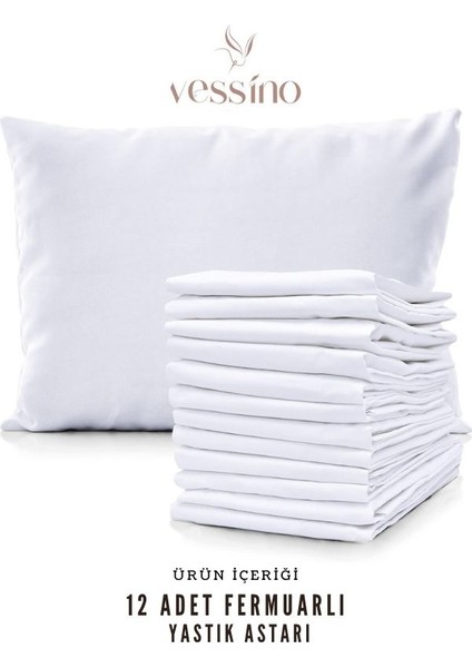 12'li Yastık Şiltesi Iç Astar Pamuklu Fermuarlı Yastık Kılıfı