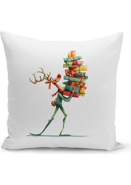 Yılbaşı Serisi Çift Tarafı Dijital Baskılı Kırlent Kılıfı (Christmas Noel Cushion Cover)