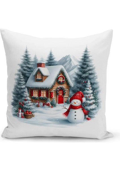Yılbaşı Serisi Çift Tarafı Dijital Baskılı Kırlent Kılıfı (Christmas Noel Cushion Cover)