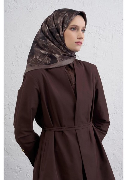 Çiçek Desenli Twill Ipek Eşarp -2025/2026 -9409D 82 fiyatları