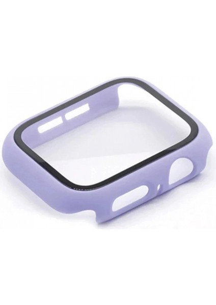 Apple Watch 38MM Camlı Kasa Ekran Koruyucu - Lila