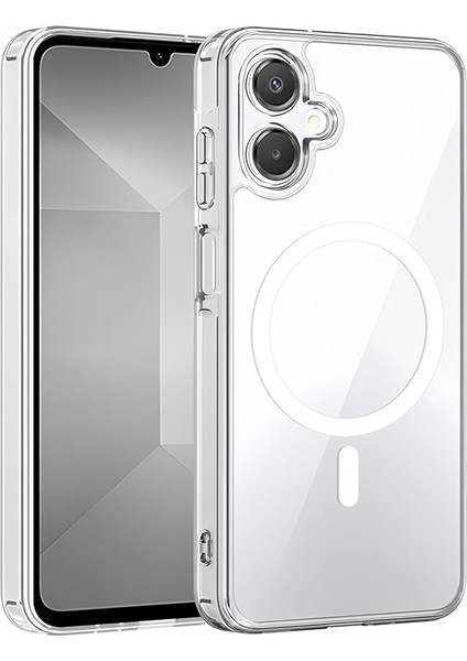 Samsung Galaxy A07 Kılıf Magsafe Özellikli Şeffaf Silikon Kapak