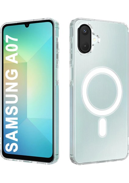 Samsung Galaxy A07 Kılıf Magsafe Özellikli Şeffaf Silikon Kapak fiyatları