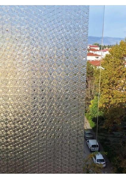 Cam Filmi Kaplama Statik Folyo Buzlu Desenli Duşa Kabin Pencere Ofis Dekorasyon