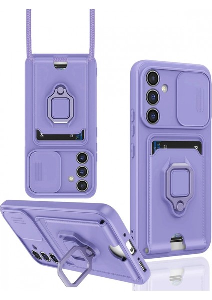 Ieg Samsung Galaxy A05S Kılıf Zuma Kartvizitli Yüzüklü Silikon - Lila