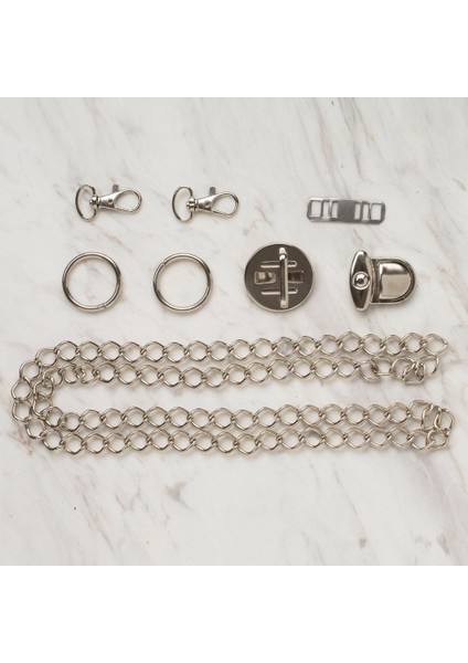 loren çanta aksesuar seti gümüş