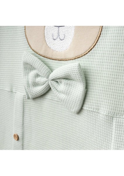 Isme Özel Nakışlı Fiyonklu Ayıcık Desenli Mint Yeşil Bebek Battaniyesi fırsatları