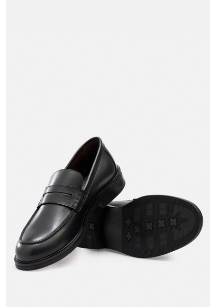 Siyah Hakiki Deri El Yapımı Penny Loafer Ekek Ayakkabı modelleri