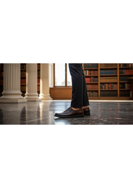 GR0433 Hakiki Deri Topuksuz Günlük Kullanım Rahat Hafif Eva Taban Delikli Casual Kahverengi Klasik Ayakkabı indirimleri