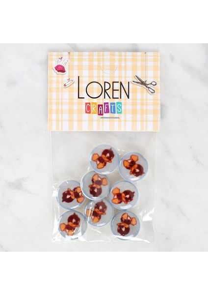 loren crafts 8'li ördek düğme - 1203