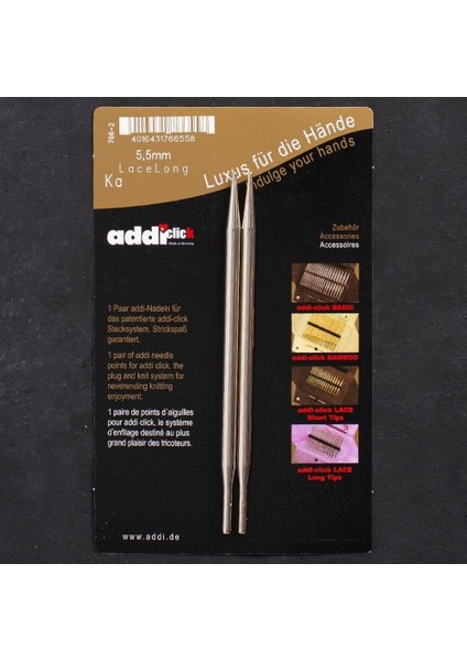 addi click lace 5,5mm değiştirilebilir uzun uçlu d