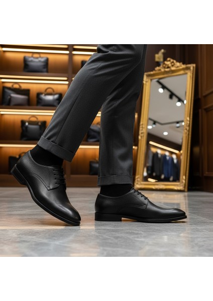 Hakiki Deri El Yapımı Siyah Erkek Ayakkabı modelleri