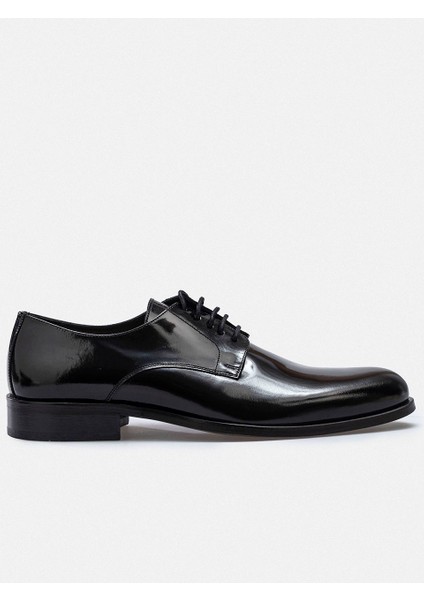 Kösele Taban Siyah Hakiki Rugan Deri El Yapımı Klasik Erkek Ayakkabı fırsatları