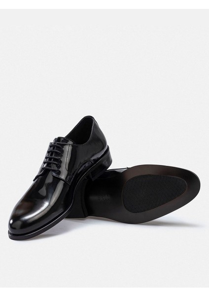 Kösele Taban Siyah Hakiki Rugan Deri El Yapımı Klasik Erkek Ayakkabı indirimleri