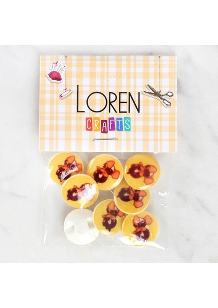 loren crafts 8'li ördek düğme - 1210