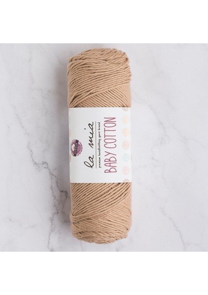 la mia baby cotton bej el örgü ıpi - l049 - 33627