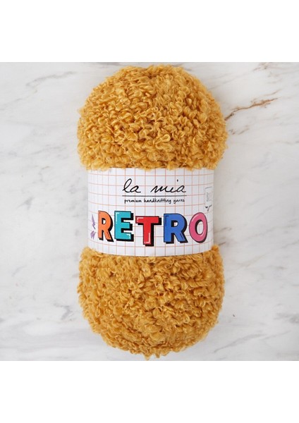 la mia retro hardal sarısı el örgü ıpi - lm2012