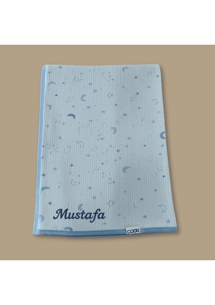 Isme Özel Nakışlı Gökyüzü Temalı Mavi Bebek Battaniyesi fiyatları
