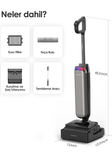 Floor One S9 Artist Steam Kablosuz Buharlı Akıllı Islak Kuru Süpürge, Zemin Temizleyici Paspas, 140°C Yüksek Isılı Hypersteam Buhar Teknolojisi, 22KPA Güçlü Emiş, iloop Akıllı Emiş