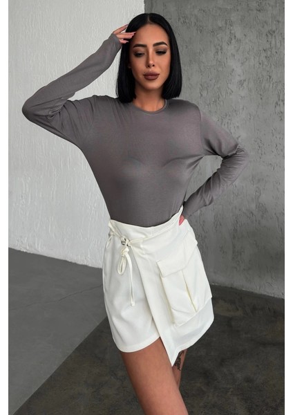 Rahat ve Şık Uzun Kollu Bisiklet Yaka Likralı Viskon Penye Body Füme fiyatları