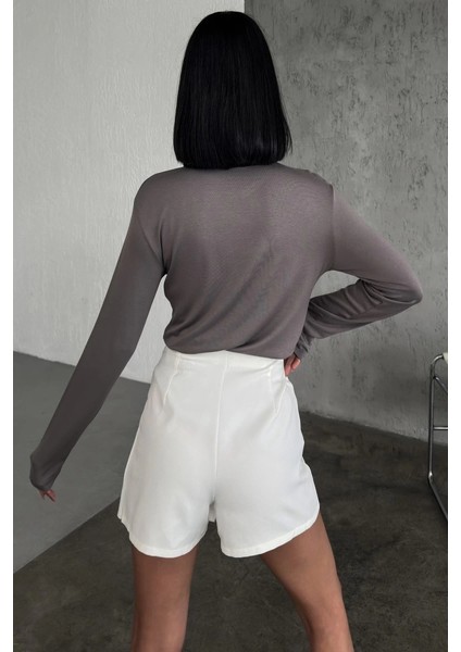 Rahat ve Şık Uzun Kollu Bisiklet Yaka Likralı Viskon Penye Body Füme indirimleri