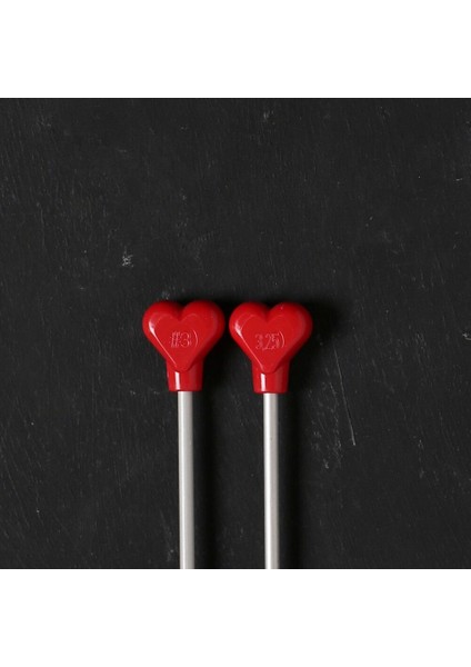 addı kalpli 3.25mm 40cm klasik alüminyum örgü şişi modelleri