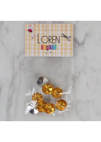 loren crafts hardal sarısı 8 li düğme - 206