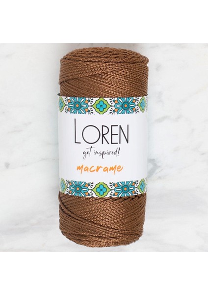loren macrame kahverengi el örgü ıpi - rm 0200 - 34349