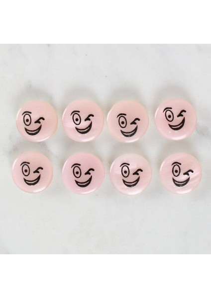 loren crafts 8'li gülen yüz düğme - 1024 fiyatları