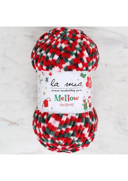 la mia mellow christmas gümüş simli el örgü ıpi -