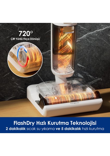 Floor One S6 Stretch Pro Kablosuz Akıllı Islak Kuru Süpürge, Zemin Temizleyici Paspas, 20KPA Güçlü Emiş, Hyperstretch 180° Yatırılabilir Tasarım, iloop Akıllı Emiş indirimleri