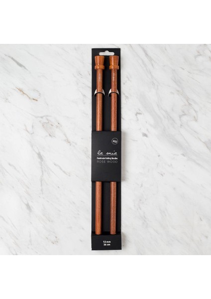 la mia rosewood 12 mm 36 cm ahşap örgü şişi