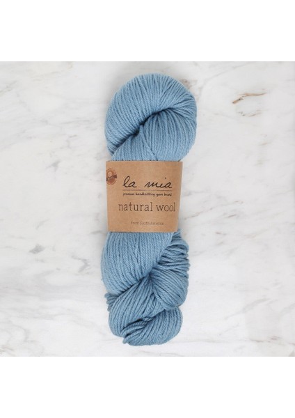 la mia natural wool mavi el örgü ıpi - l204 - 34393