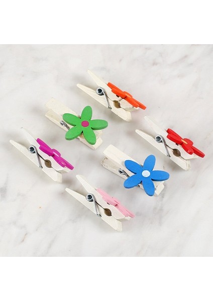 loren dekoratif çiçek desenli mandal 6'lı modelleri