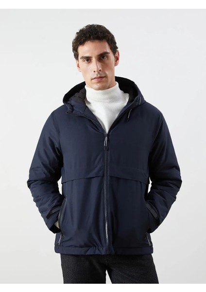 Lcwaıkıkı Classic Lacivert Standart Kalıp Kapüşonlu Erkek Mont