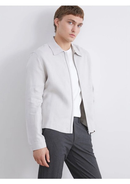 Southblue Bej Standart Kalıp Gömlek Yaka Erkek Mont