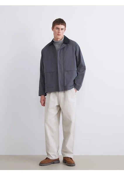 Xsıde Antrasit Fitilli Kadife Yakalı Erkek Ince Mont fiyatları