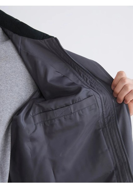 Xsıde Antrasit Fitilli Kadife Yakalı Erkek Ince Mont fırsatları