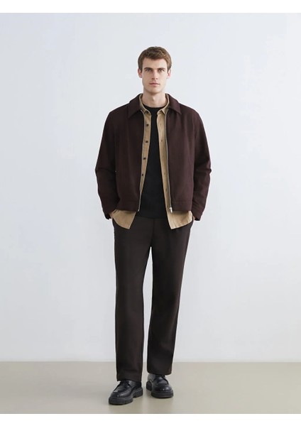 Lcw Vision Mürdüm Standart Kalıp Gömlek Yaka Erkek Kaşe Mont fiyatları