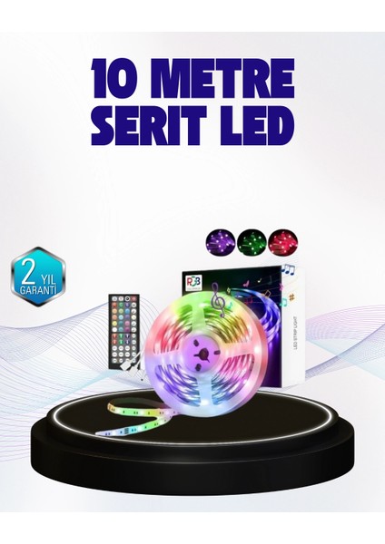 Kontrollü Şerit LED 10M Sese Duyarlı Rgb Aydınlatma