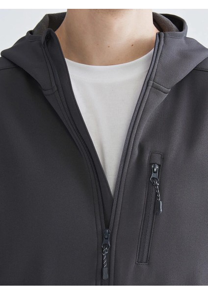 Lcwaıkıkı Classic Antrasit Standart Kalıp Kapüşonlu Erkek Mont modelleri