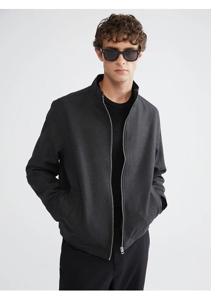 Southblue Antrasit Dik Yaka Uzun Kollu Erkek Mont