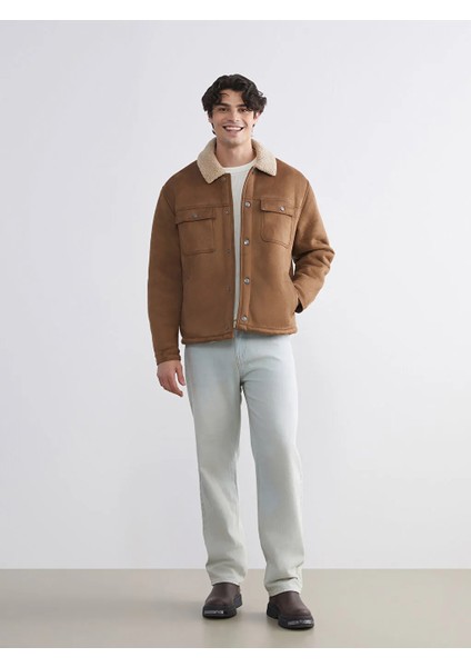 Xsıde Kahverengi Standart Kalıp Kürk Yaka Süet Erkek Mont fiyatları