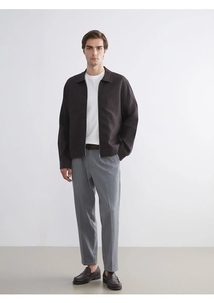 Lcw Vision Kahverengi Standart Kalıp Gömlek Yaka %100 Keten Erkek Mont fiyatları