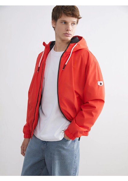 Xsıde Turuncu Rahat Kalıp Kapüşonlu Erkek Orta Kalın Mont