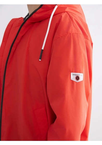 Xsıde Turuncu Rahat Kalıp Kapüşonlu Erkek Orta Kalın Mont modelleri