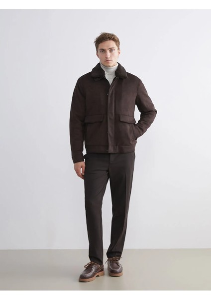 Southblue Kahverengi Standart Kalıp Kürk Yaka Süet Erkek Mont fiyatları