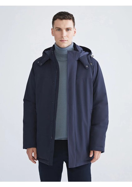 Lcwaıkıkı Classic Lacivert Standart Kalıp Kapüşonlu Erkek Mont
