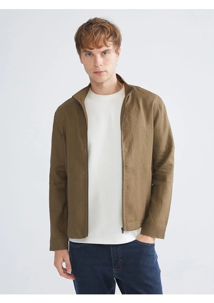 Southblue Yeşil Dik Yaka Uzun Kollu Erkek Mont