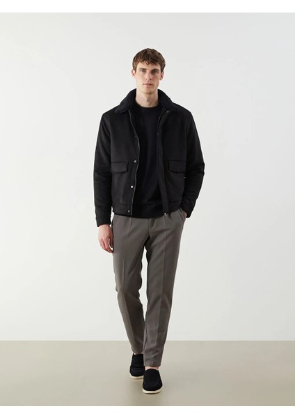 Southblue Siyah Standart Kalıp Kürk Yaka Süet Erkek Mont fiyatları